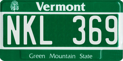 VT license plate NKL369