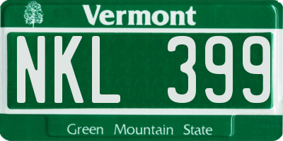 VT license plate NKL399