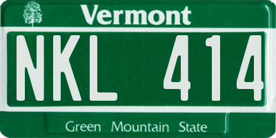 VT license plate NKL414