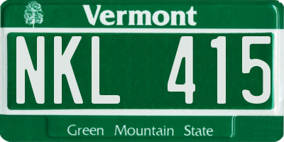 VT license plate NKL415