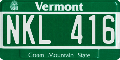 VT license plate NKL416