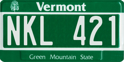 VT license plate NKL421