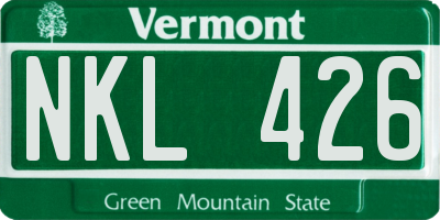 VT license plate NKL426