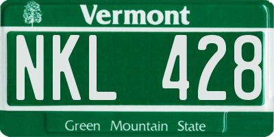 VT license plate NKL428