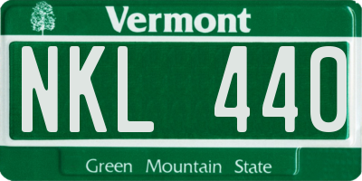 VT license plate NKL440