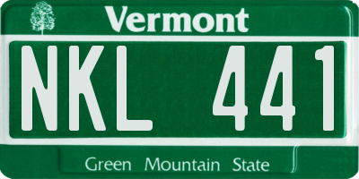 VT license plate NKL441