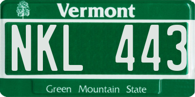 VT license plate NKL443