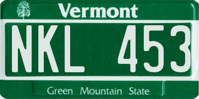 VT license plate NKL453