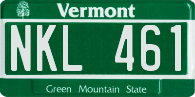 VT license plate NKL461