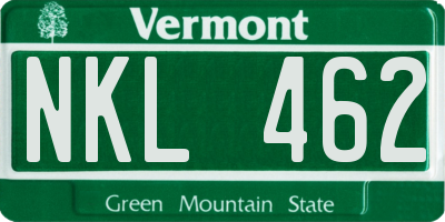 VT license plate NKL462