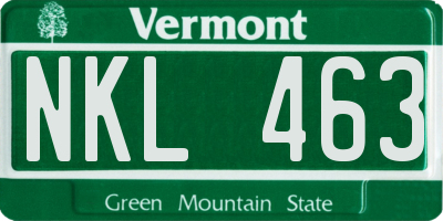 VT license plate NKL463
