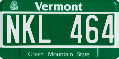 VT license plate NKL464
