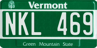 VT license plate NKL469