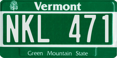 VT license plate NKL471