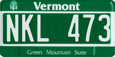 VT license plate NKL473
