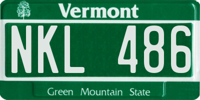 VT license plate NKL486
