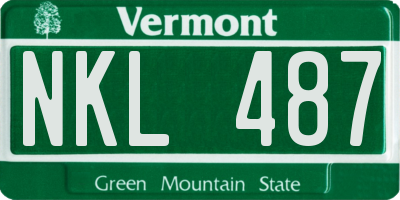 VT license plate NKL487