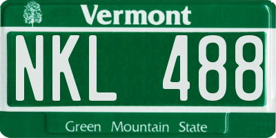 VT license plate NKL488
