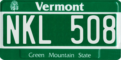 VT license plate NKL508