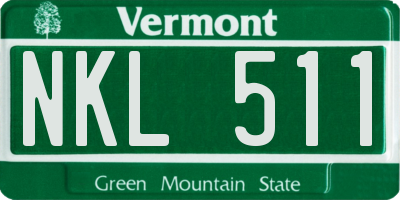 VT license plate NKL511