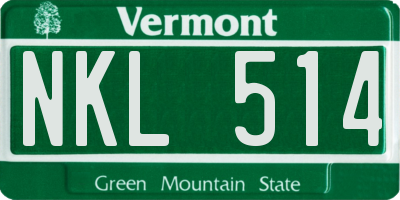 VT license plate NKL514