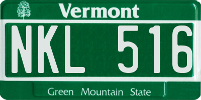 VT license plate NKL516