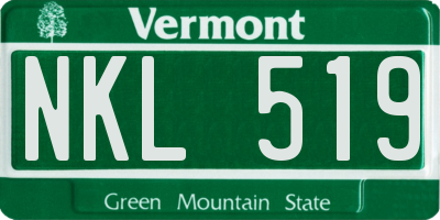VT license plate NKL519
