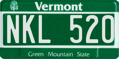 VT license plate NKL520
