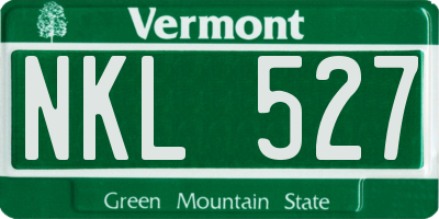 VT license plate NKL527