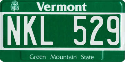 VT license plate NKL529