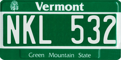 VT license plate NKL532