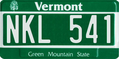 VT license plate NKL541