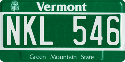 VT license plate NKL546
