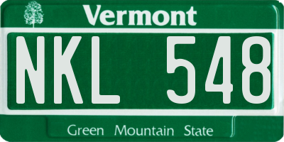 VT license plate NKL548