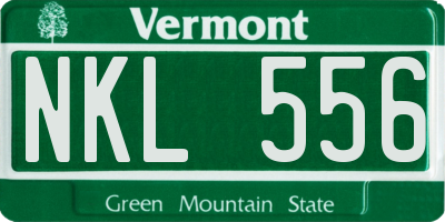 VT license plate NKL556