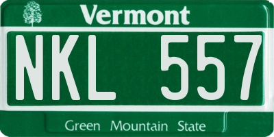 VT license plate NKL557
