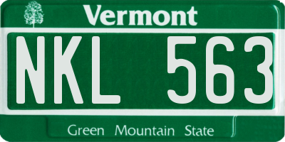 VT license plate NKL563