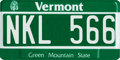 VT license plate NKL566