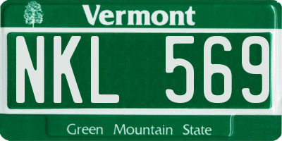 VT license plate NKL569