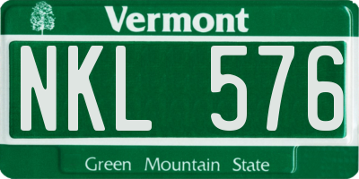 VT license plate NKL576