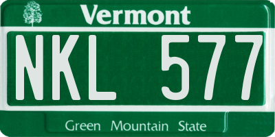 VT license plate NKL577