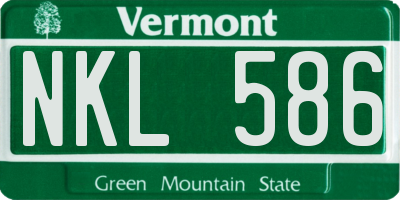 VT license plate NKL586