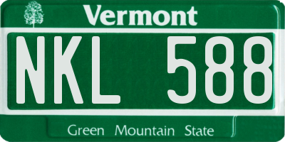 VT license plate NKL588