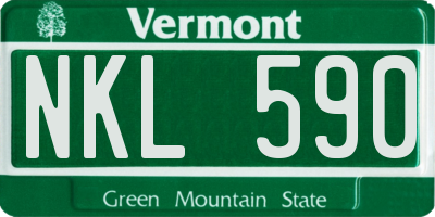 VT license plate NKL590