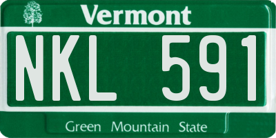 VT license plate NKL591
