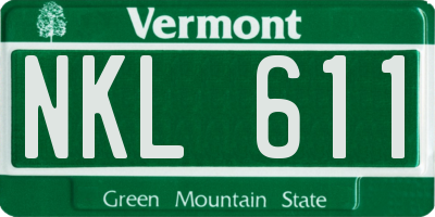 VT license plate NKL611