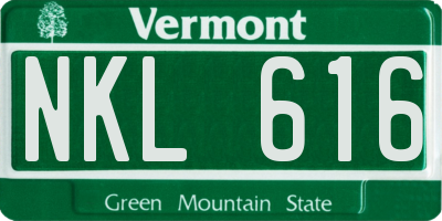VT license plate NKL616