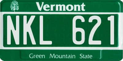 VT license plate NKL621