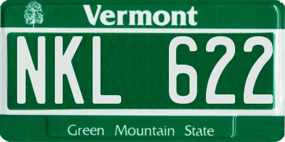 VT license plate NKL622