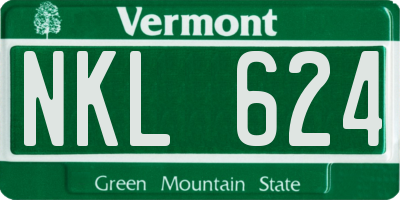 VT license plate NKL624